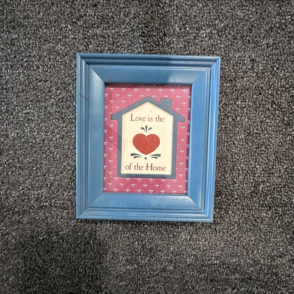 Dicksons Love is the Heart of the Home Framed Wall Decor Blue Wood Frame